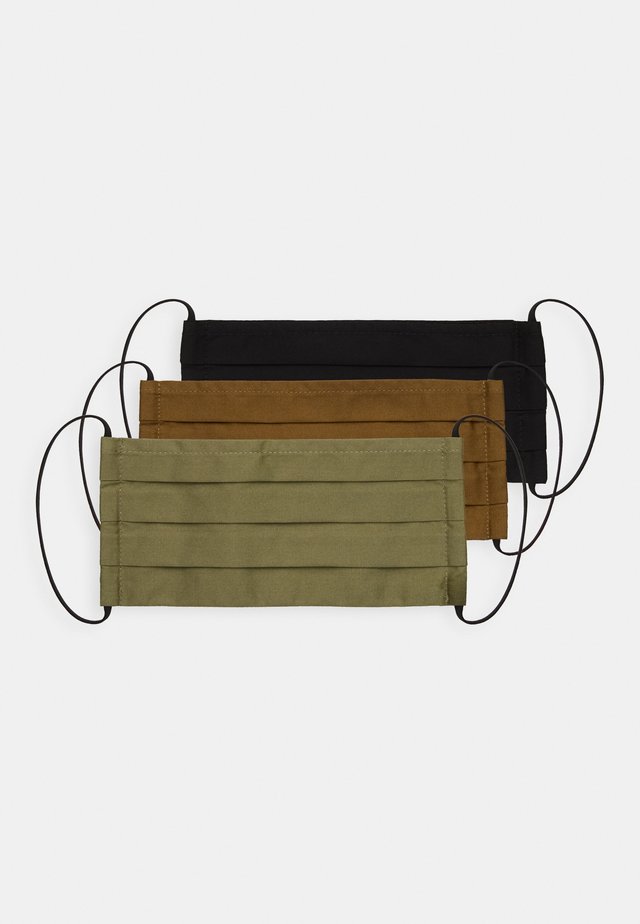 3 PACK - Mascarilla de tela - dark green/black/khaki