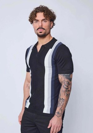 FRILIVIN À RAYURES LATÉRALES - Polo - noir