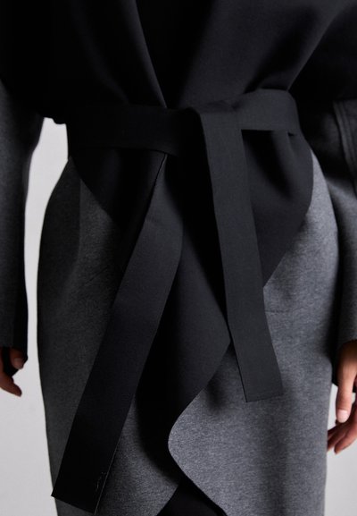 Norma Kamali SHAWL COLLAR COAT REVERSIBLE - Classic coat - dark heather grey/black