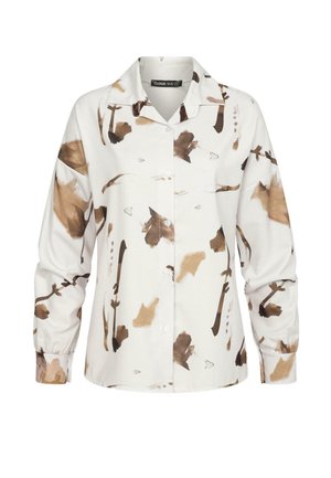 Cloud 5ive, LANGARM MIT UND ALL OVER ABSTRAKT PRINT - Blúzka so zapínaním na gombíky - beige