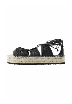 REGULAR FIT - Platform sandals - black leather