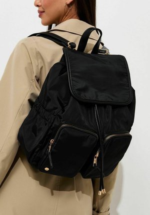 New Look, DOUBLE POCKET DRAWSTRING BACKPACK - Rugzak - black