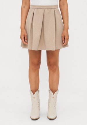 VMKLEA SHORT SKIRT - Áčková sukně - silver mink melange