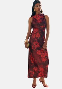 Maxi ruha - red floral