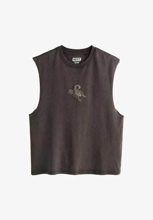 Next, REGULAR FIT - WASHED TANK TOP GRAPHIC VEST . - Top - brown