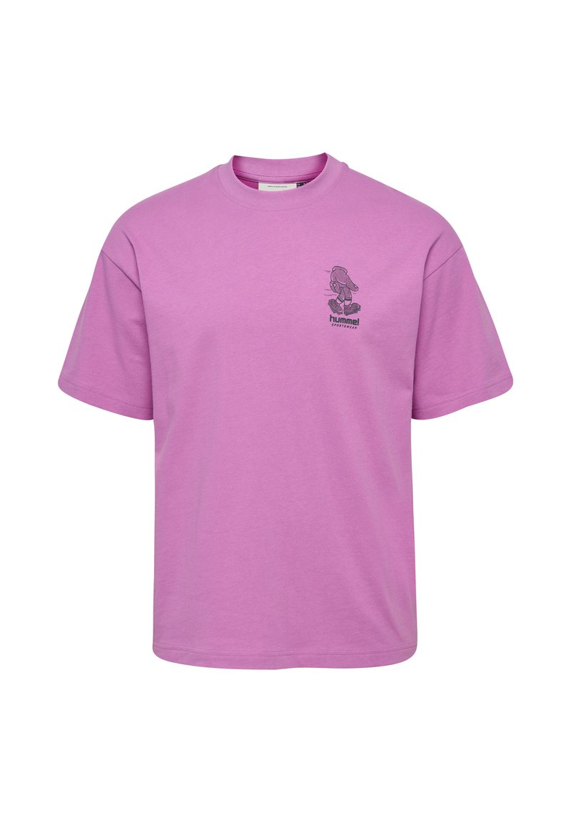 Hummel T-shirt print donkerroze
