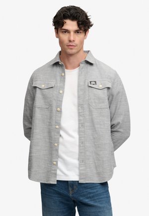 Superdry & Co, SUPERDRY HERRINGBONE WORKWEAR SHIRT.. - Skjorter - slate grey slub