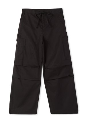 CON COULISSE - Pantaloni cargo - nero