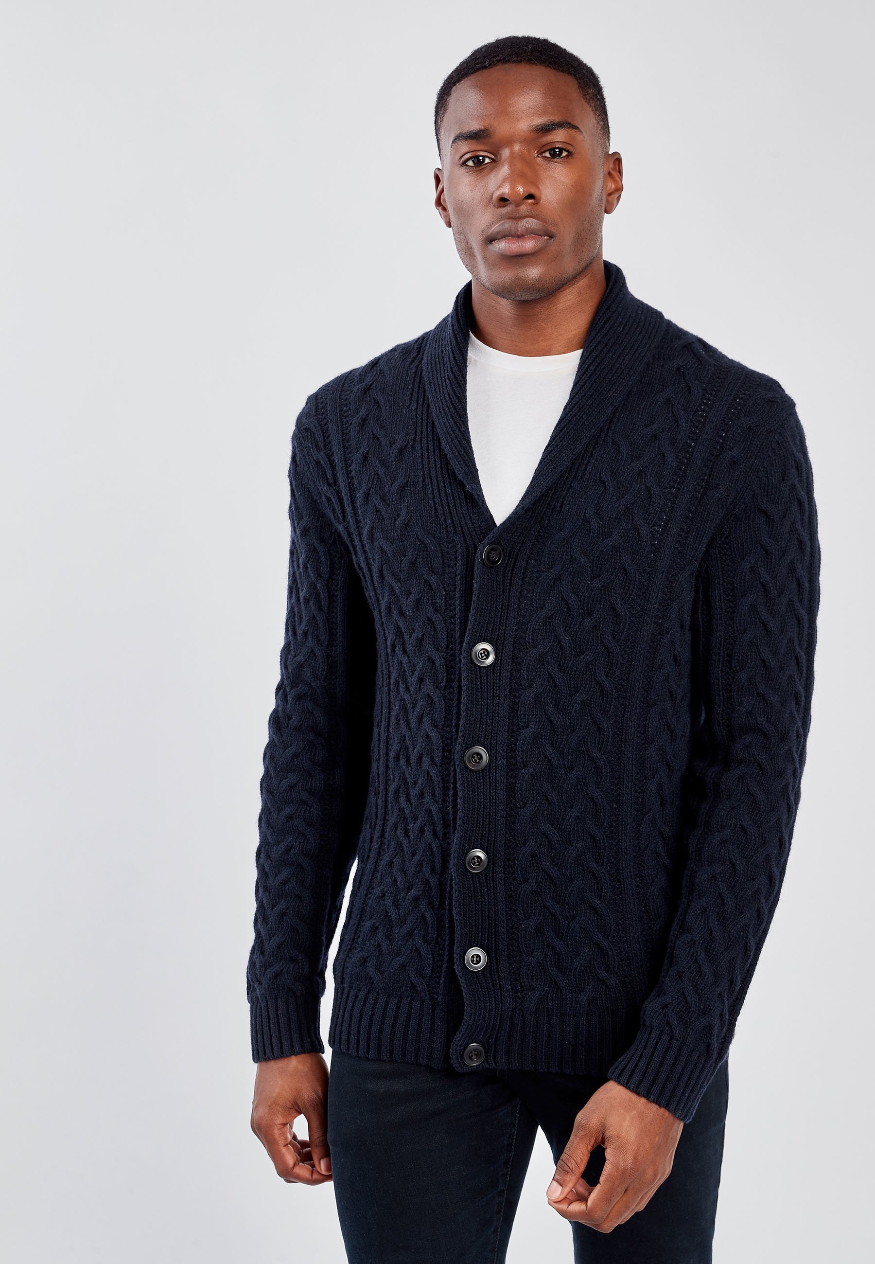 next navy cardigan