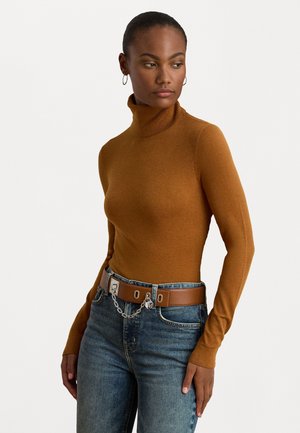 SILK BLEND ROLL NECK - Svetrík - cinnamon bark
