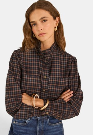 Maison 123, CHEMISIER DENISE BL CARREAUX - Button-down blouse - bronze