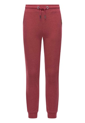 Rote Sweatpants aus weichem Stoff, ausgestattet mit einem elastischen Bund mit Kordelzug, gerippten Bündchen und seitlichen Taschenn.