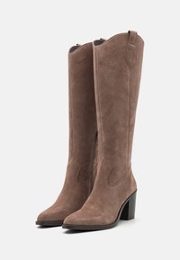 Anna Field LEATHER - Bottes à talons hauts - taupe