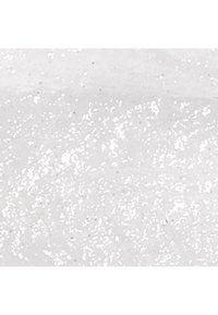 Tissu pailleté blanc avec une texture scintillante. Le matériau est couvert de petites particules réfléchissantes, lui conférant un aspect étincelant.