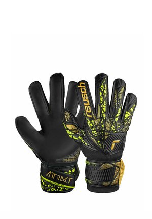 ATTRAKT INFINITY - Guantes de portero - black/gold/yellow/black