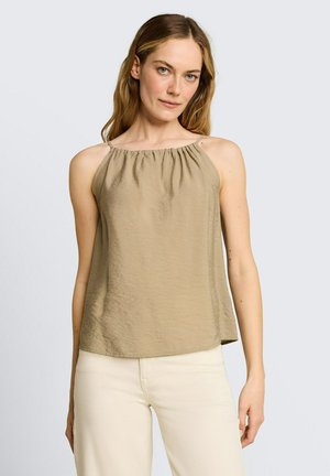TOM TAILOR, TOM TAILOR BLUSEN & SHIRTS BLUSENTOP MIT RAFFUNGEN - Débardeur - silver olive