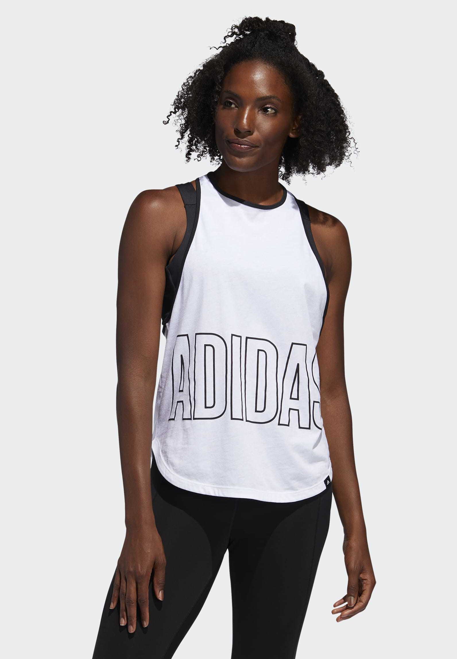 adidas Performance ALPHASKIN GRAPHIC TANK TOP - Top - white - Zalando.co.uk