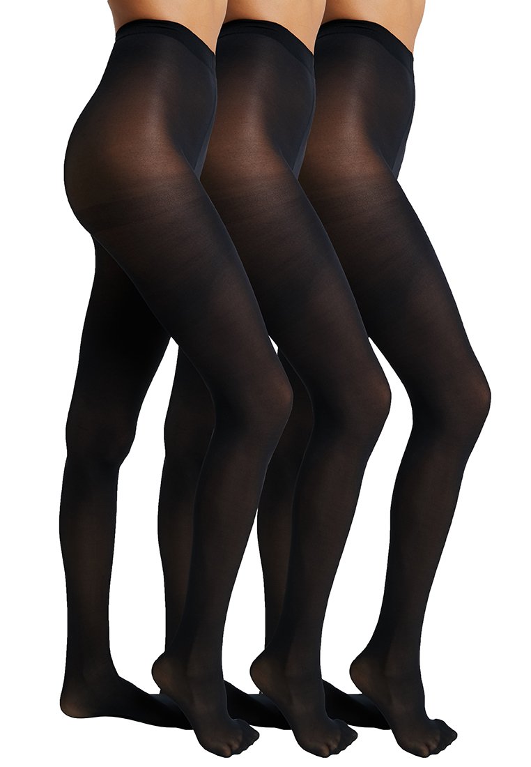 3 Paar Damen-Strumpfhosen – 20D, Hautnah & Transparent, Schwarz & Nude, Hoher Bund (Größe S-XL)