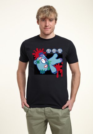 Henry Tiger, GLOOMY BEAR THE NAUGHTY GRIZZLY HALLOWEEN ZOMBIE BLOOD SPLAT - T-shirt con stampa - navy blue
