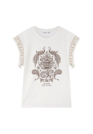 Terranova, FRANGE MANICHE ST ETNICA - T-shirt con stampa - bianco lana