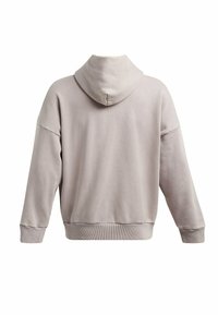 Felpa con cappuccio grigio chiaro, realizzata in tessuto morbido, caratterizzata da una vestibilità comoda, polsini a coste e una tasca a marsupio sul davanti.
