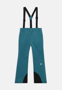 Taurkle snow pants met verstelbare zwarte bretels, uitlopende benen en een zwart accent op de onderkant van het been. Kenmerkend is het logo aan de linkerzijde.