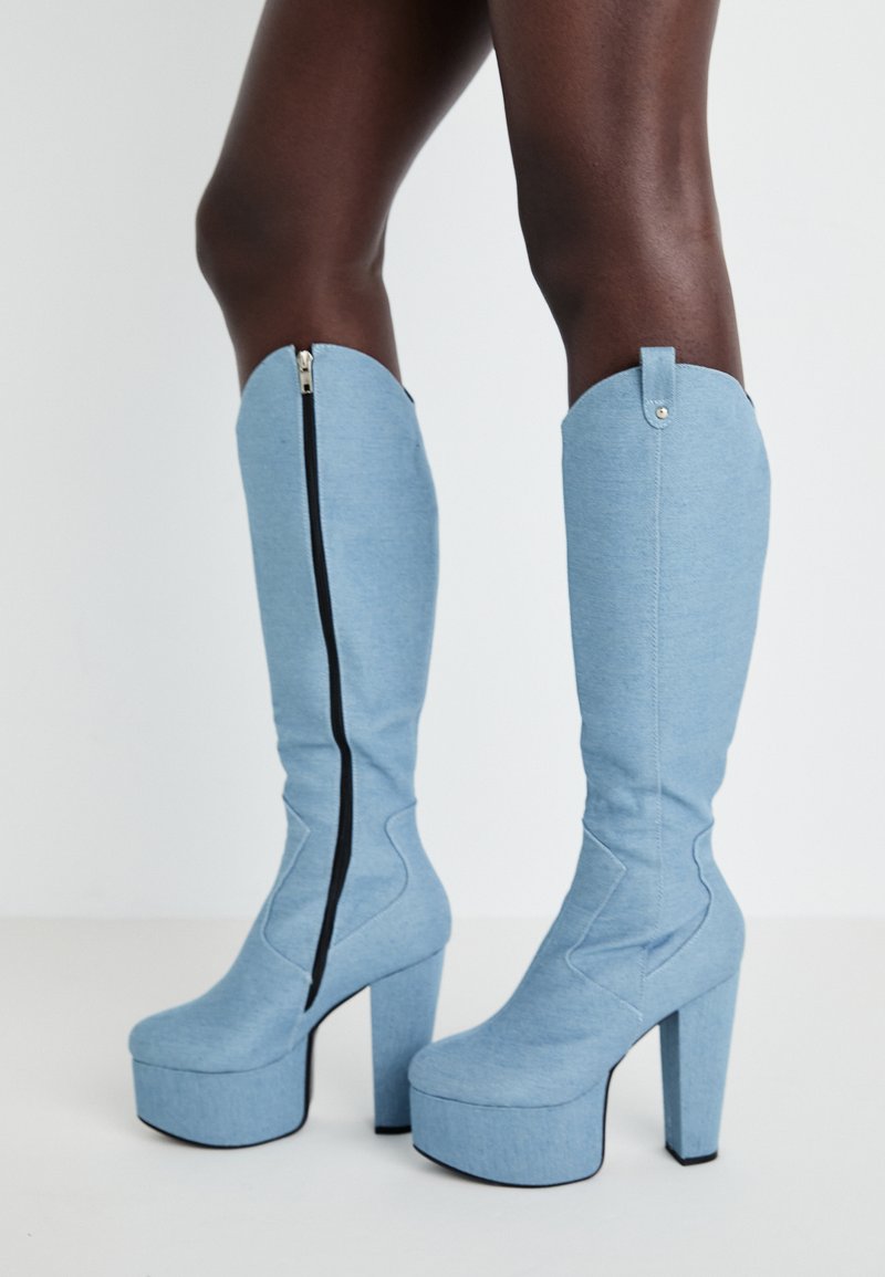 Lamoda Plateaulaarzen lichtblauw denim Lamoda Plateaulaarzen lichtblauw denim