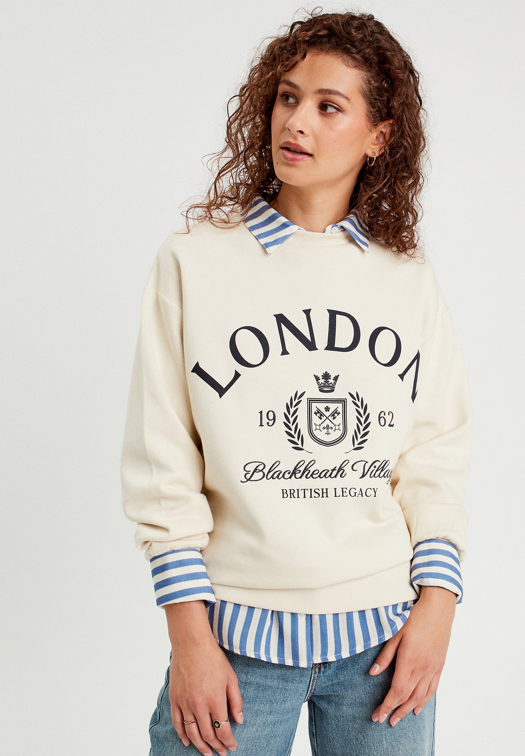 Felpa Varsity Jacket College bicolore con bottoni Unisex Just Hoods