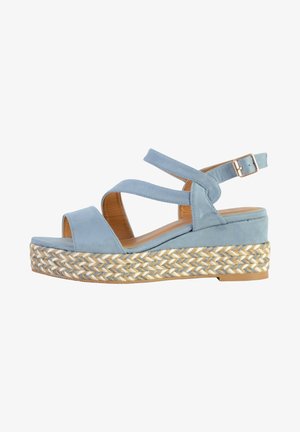 Divine Factory COMPENSÉE - Wedge sandals - bleu