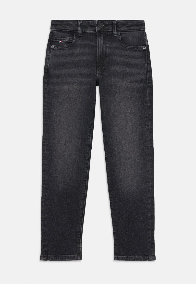 Donkerdenim jeans met een rechte pasvorm. Voorzien van een ritssluiting, vijf zakken en subtiele vervaging met klassieke stiksels.