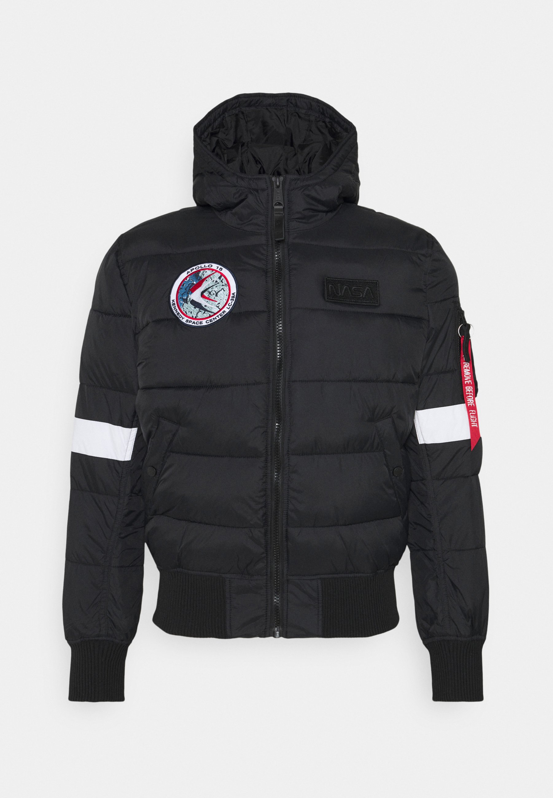 Alpha Industries HOODED PUFFER NASA Winterjacke black/schwarz