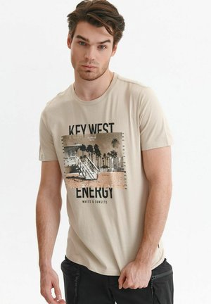 Top Secret T-Shirt print - beżowy