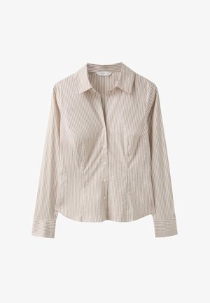 Stradivarius, FITTED BASIC SHIRT - Blúzka so zapínaním na gombíky - white