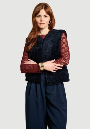 LolaLiza, SLEEVELESS TEDDY JACKET SLEEVELESS TEDDY JACKET - Waistcoat - dark blue