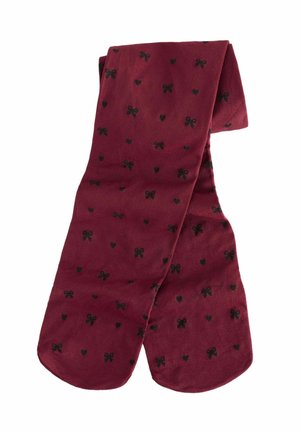 Strumpfhose - burgundy red bow