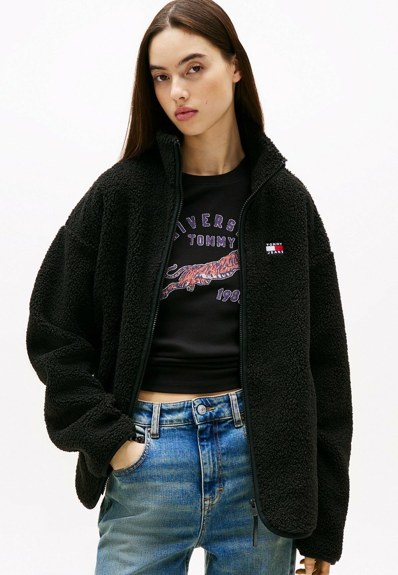 Tommy Jeans Fleecejakke - black