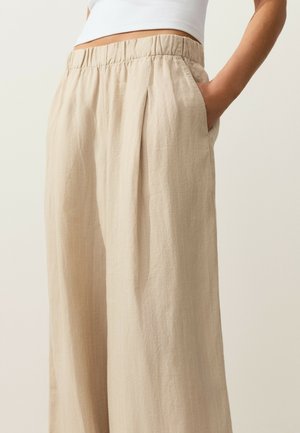 OYSHO, WIDE-LEG TROUSERS - Pantalon classique - beige
