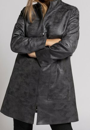 Halflange jas - mottled dark grey