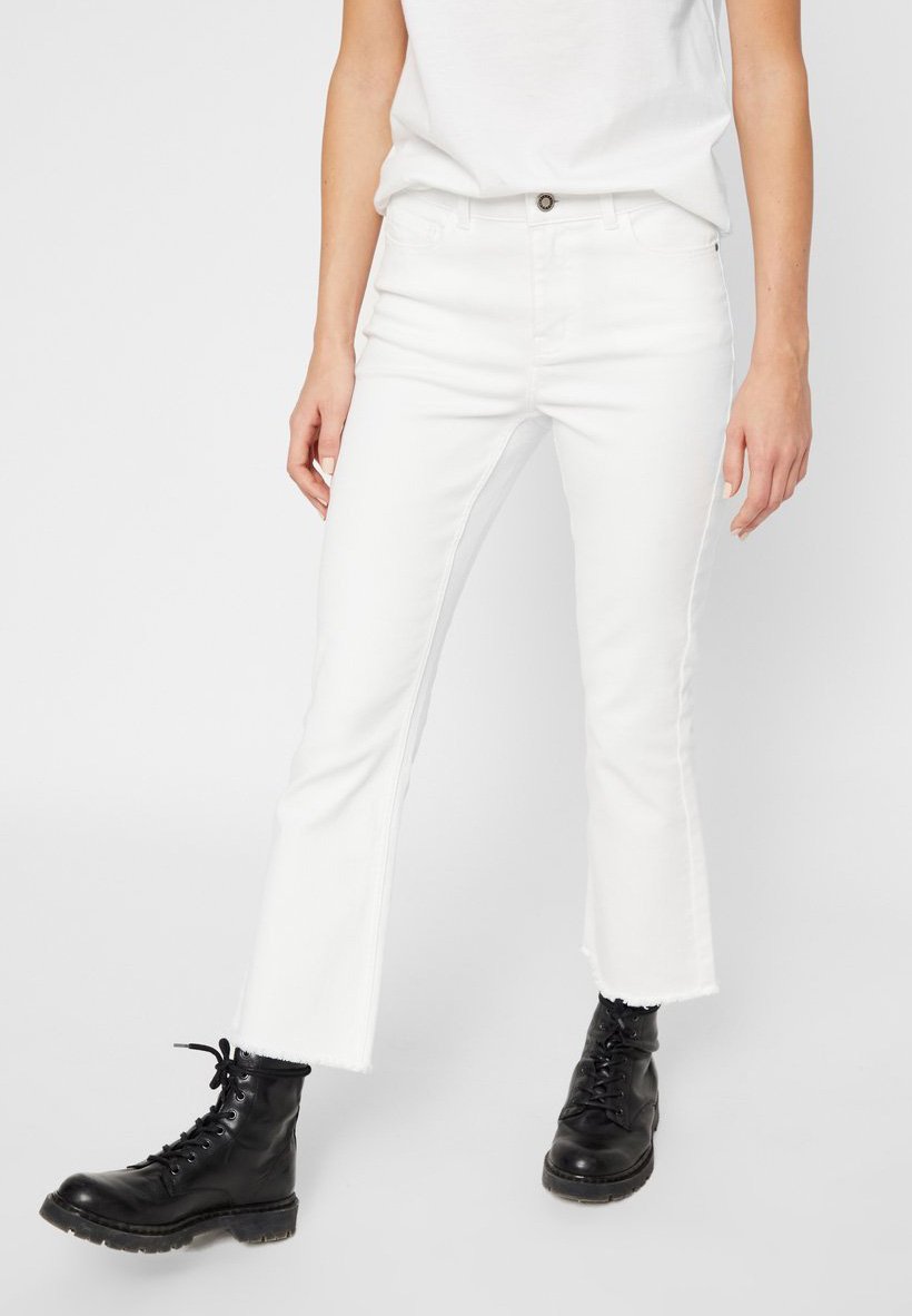 bright flared trousers