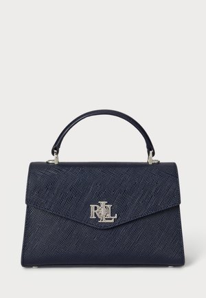 Lauren Ralph Lauren CROSSHATCH LEATHER SMALL FARRAH SATCHEL - Borsa a mano - navy