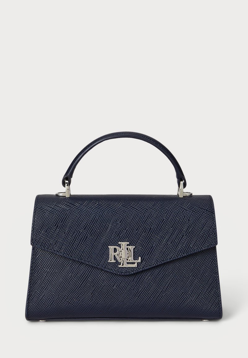Lauren Ralph Lauren CROSSHATCH LEATHER SMALL FARRAH SATCHEL - Sac à main - navy