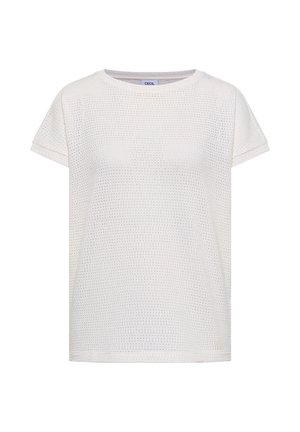 Cecil, T-SHIRT WITH BOAT NECK IN A POINTELLE LOOK - Camiseta básica - vanilla white