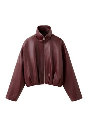 Mango, ADULT - Faux leather jacket - maroon