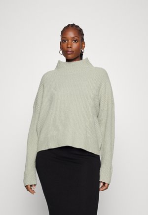 INCLU TEXTURED SLUB HIGH - Jumper - moss gray