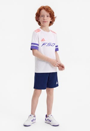 adidas Performance SHORT SLEEVE KIDS UNISEX - Αθλητικό μπλουζάκι - white/solar turbo/solar purple