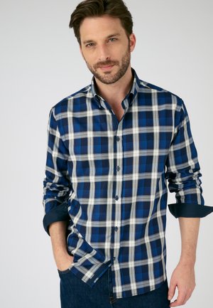 Damart MANCHES LONGUES  - Camisa - bleu marine carreaux