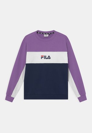 OLENA BLOCKED CREW - Felpa - black iris/amethyst orchid/bright white