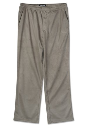 Hallid hallid laiad püksid, mis on valmistatud pehmest kangast ja millel on sile tekstuur. Varustatud elastse vöökoha ja kahe küljetaskuga.