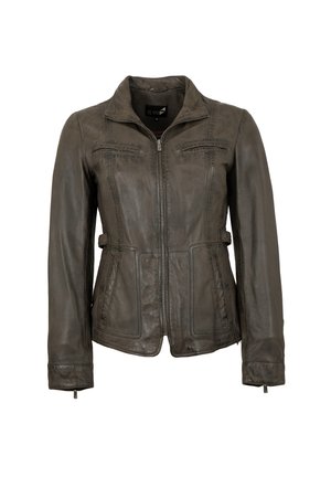 Lederjacken24 VIOLETTA - Lederjacke - graubraun