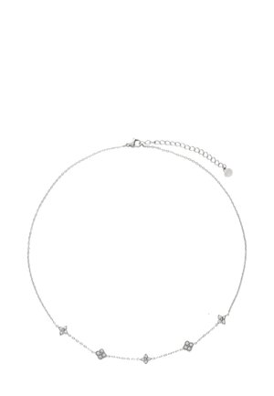 MIDNIGHT WITH FIVE RHINESTONE CLOVERS - Collana - zilverkleurig
